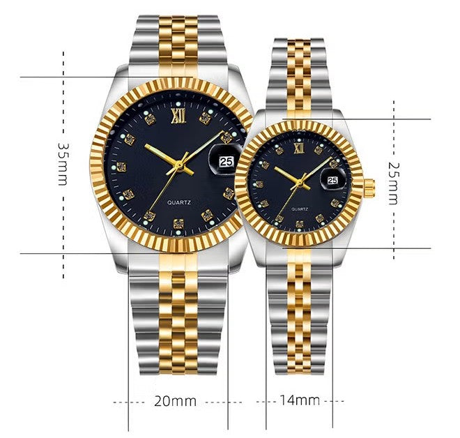 Premium Quartz Couple Watch Set