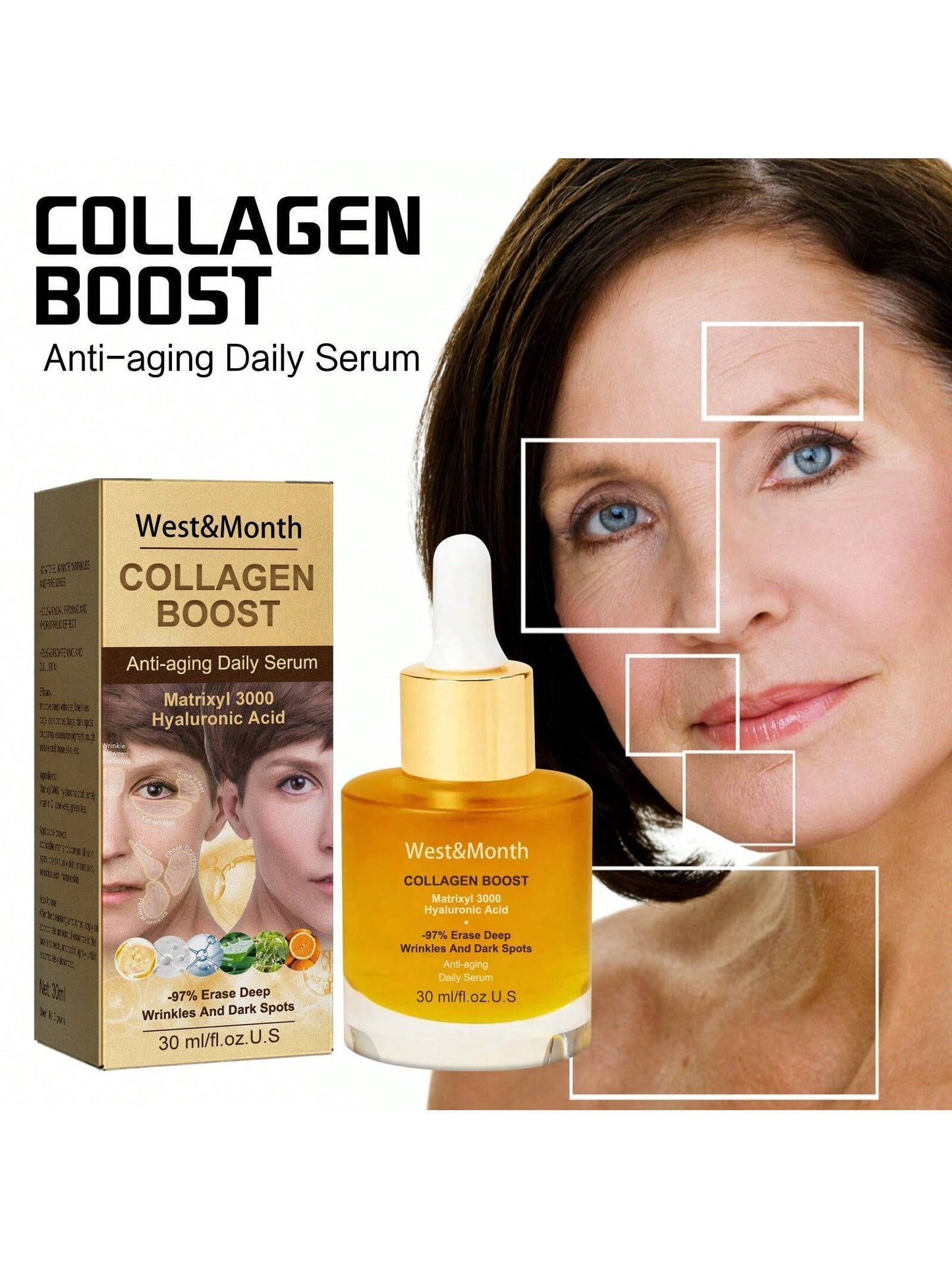 West & Month Collagen Essence for Wrinkle & Spot Reduction 30ml