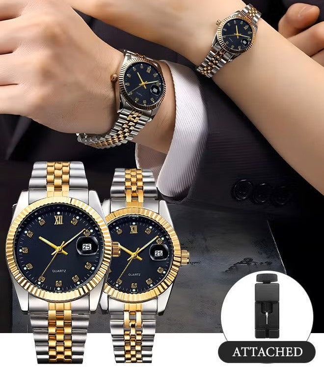 Premium Quartz Couple Watch Set