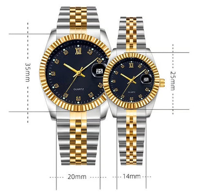 Premium Quartz Couple Watch Set