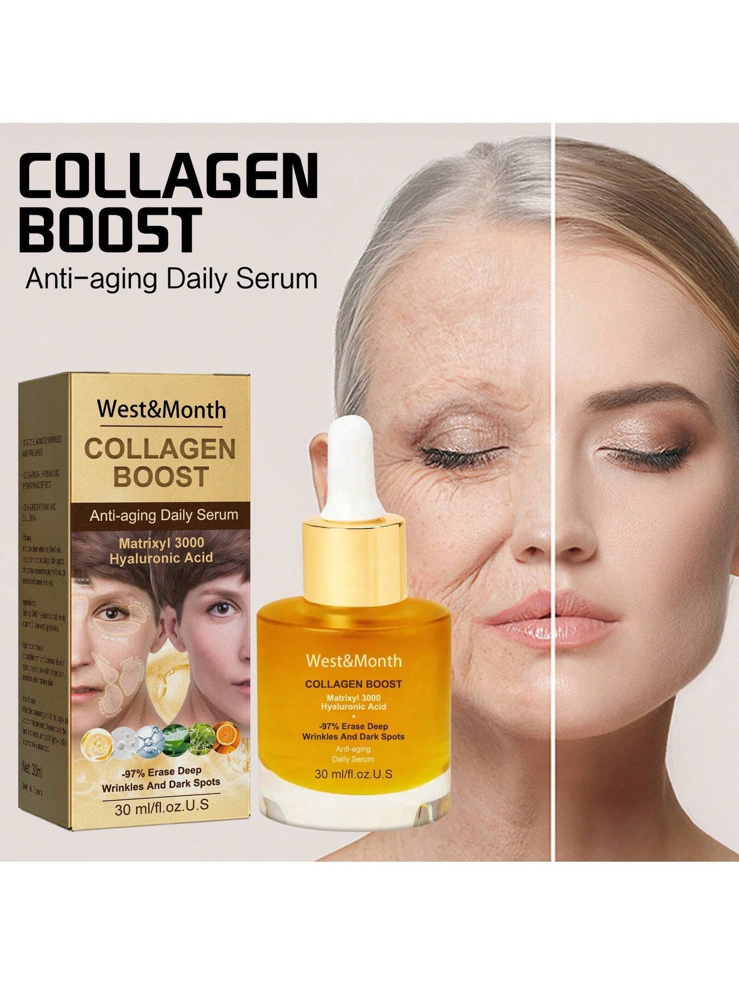 West & Month Collagen Essence for Wrinkle & Spot Reduction 30ml