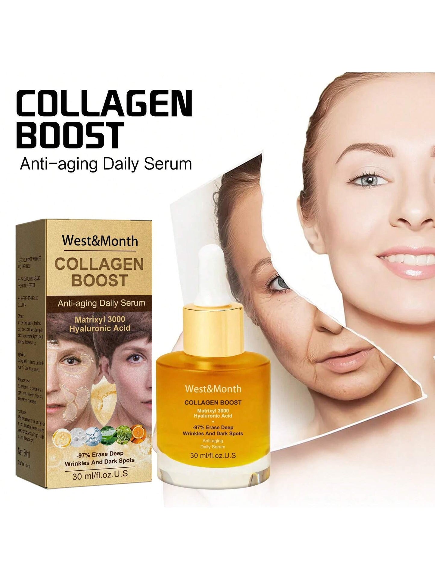 West & Month Collagen Essence for Wrinkle & Spot Reduction 30ml